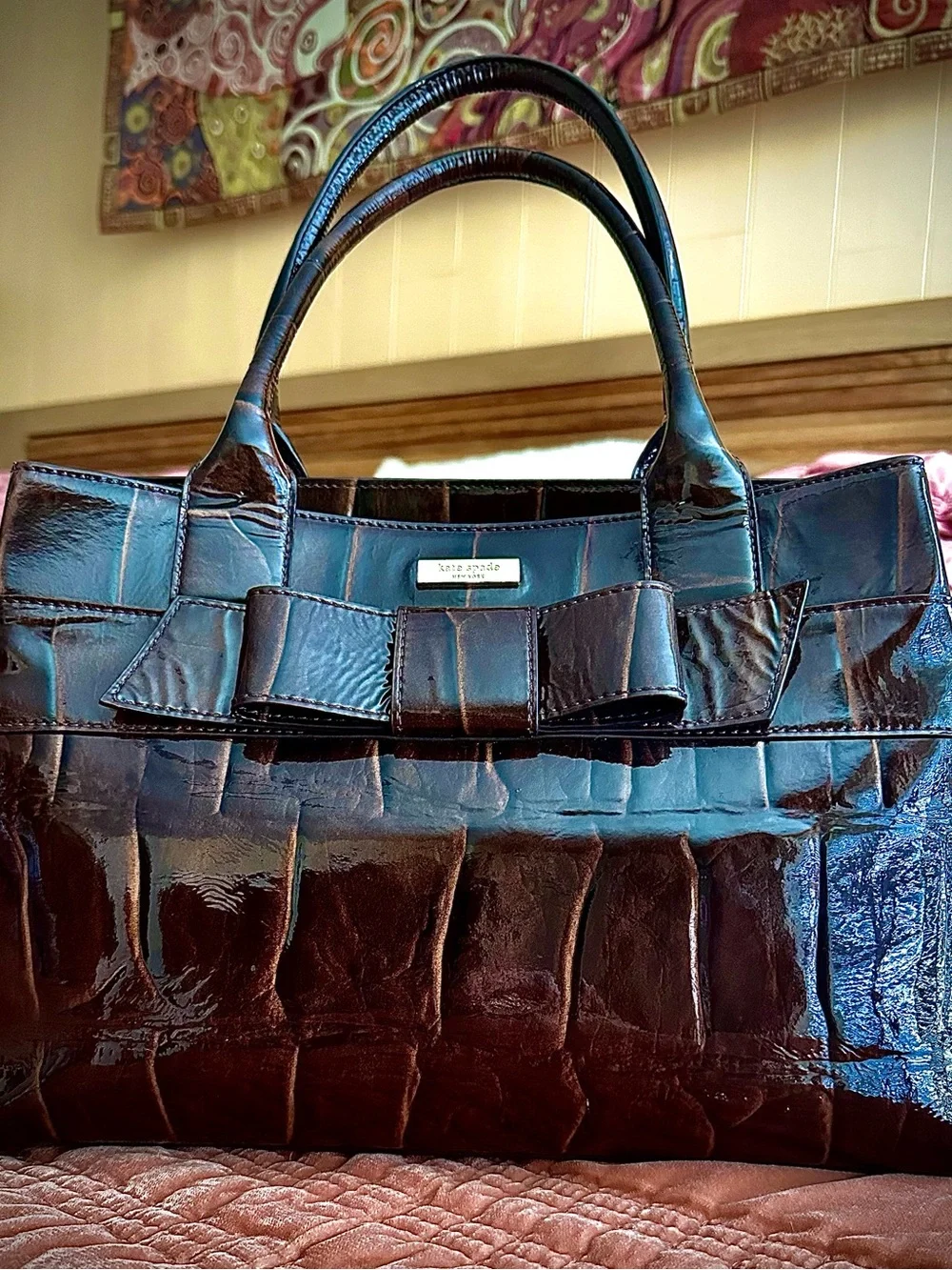 kate spade patent croc